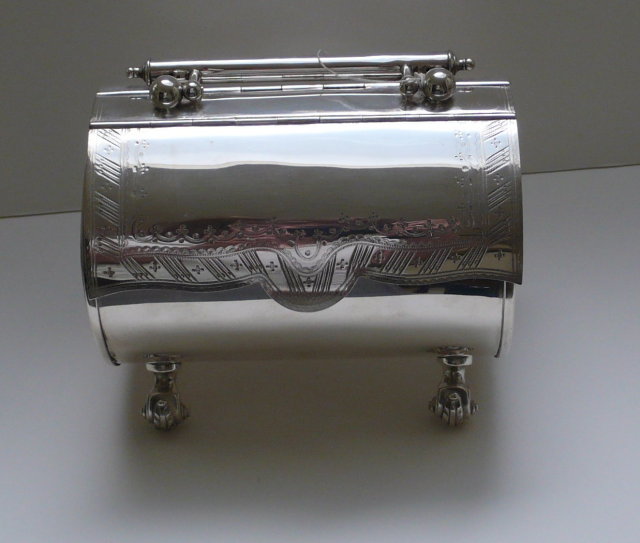 Victorian Silverplate Pocketbook Biscuit Box