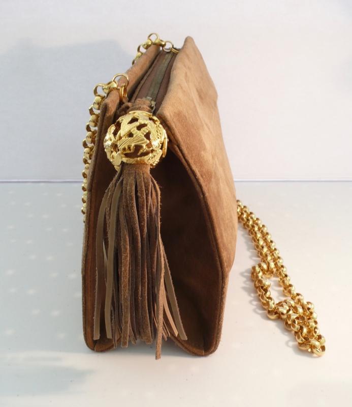 Ferragamo Vintage Elegant Suede Shoulder Bag
