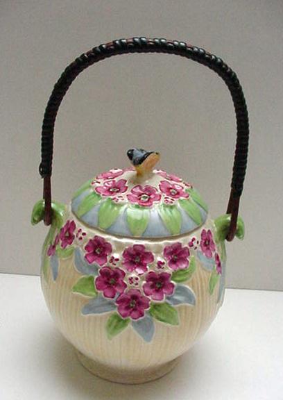 Burleigh Flower and Butterfly Biscuit Barrel