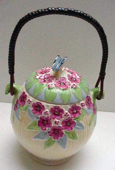 Burleigh Flower and Butterfly Biscuit Barrel