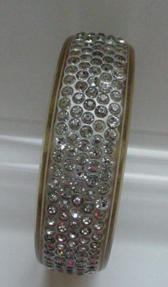Celluloid Applejuice Colored Bangle with white