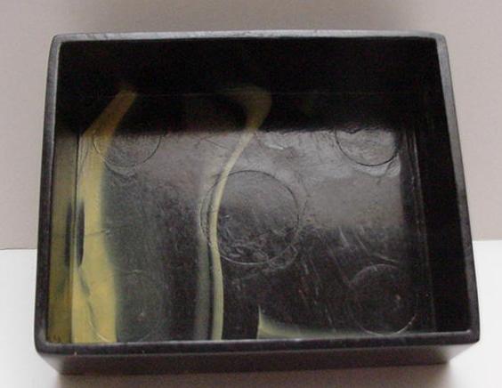 Bakelite Dark Dark Green and Yellow Marbelized