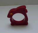 Bakelite Red Bunny Napkin Ring & Eye