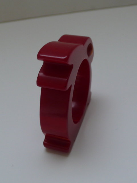Bakelite Red Bunny Napkin Ring & Eye