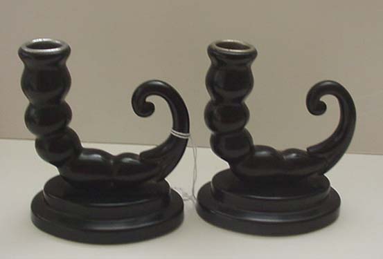 Bakelite Pair of Cornicopia Candlesticks