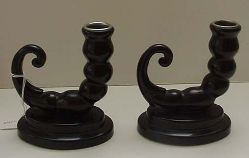 Bakelite Pair of Cornicopia Candlesticks