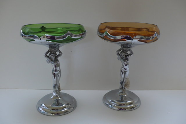Farber Brothers Pair of Deco Designed Comports