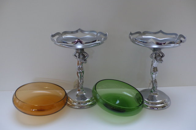 Farber Brothers Pair of Deco Designed Comports