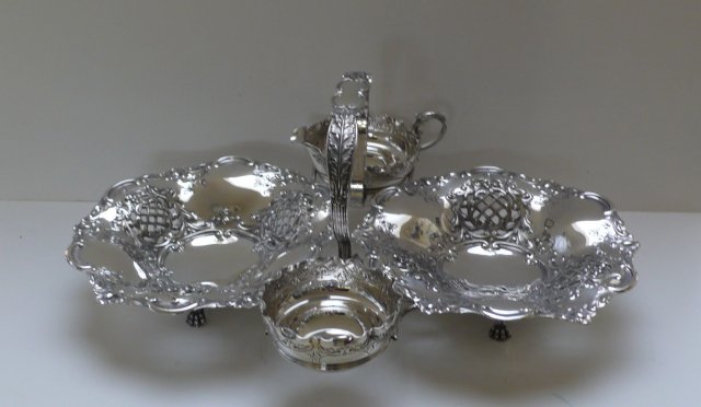 Victorian Silverplate Stawberry Serving Set