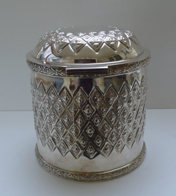Victorian Silverplate Biscuit Box