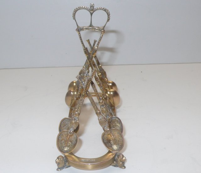 Sterling Gilded Coronation Spoon Toast Rack