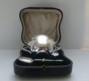 English Sterling Boxed Bowl & Spoon