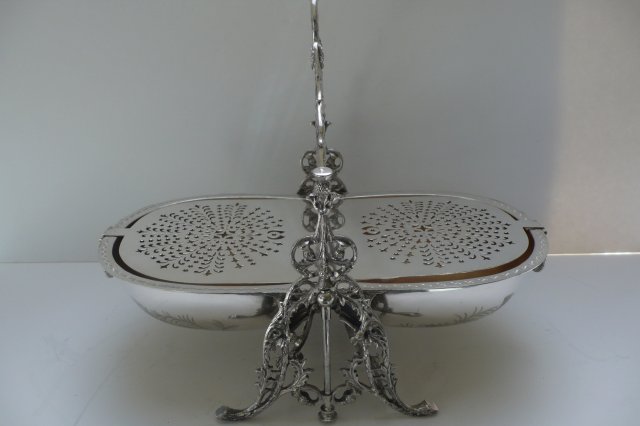 Victorian Silver Plate Thistle Design Biscuit Box