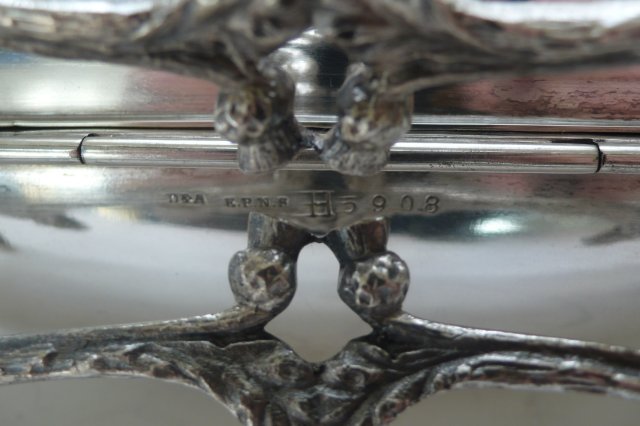 Victorian Silver Plate Thistle Design Biscuit Box