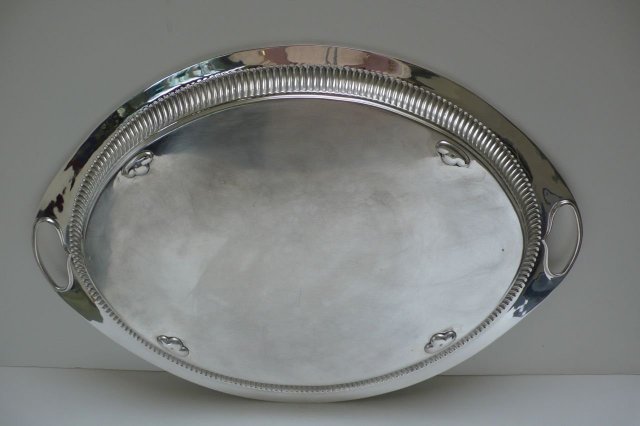 English Antique Sterling Silver Tray