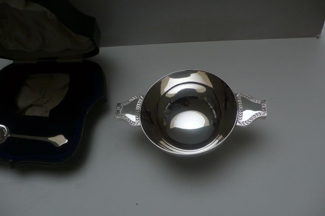 Sterling Boxed Bowl and Spoon London 1922