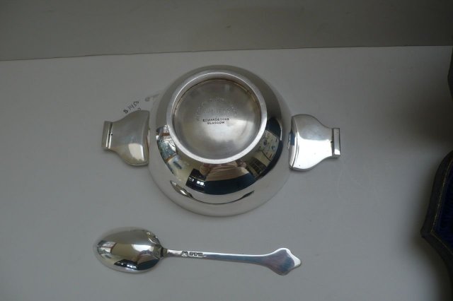 Sterling Boxed Bowl and Spoon London 1922