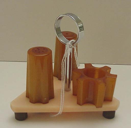 Bakelite and Lucite Cruet Set