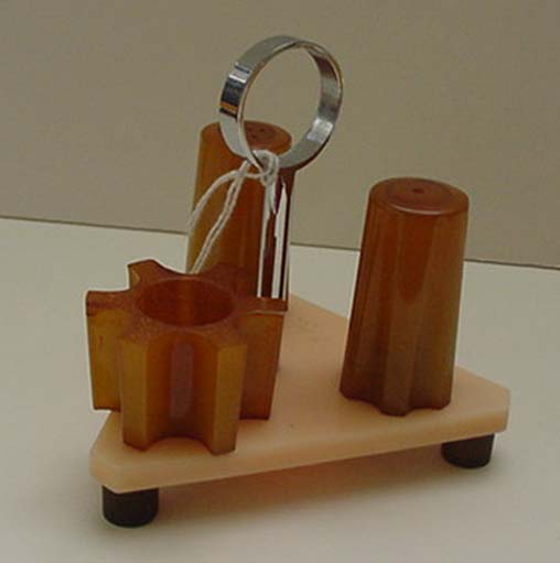 Bakelite and Lucite Cruet Set