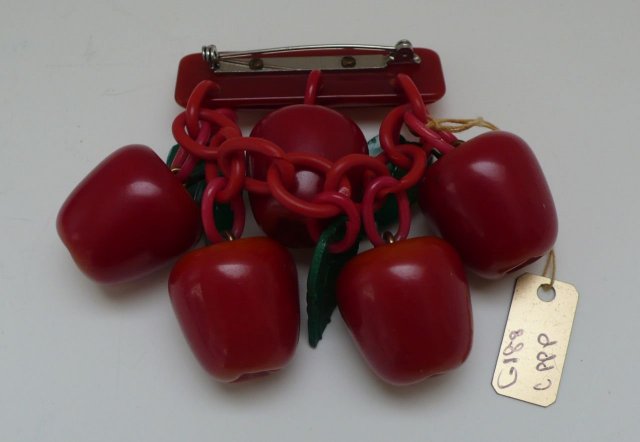 Bakelite Vintage Apples Brooch