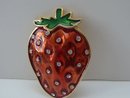 Butler & Wilson Enamel Rhinestone Strawberry