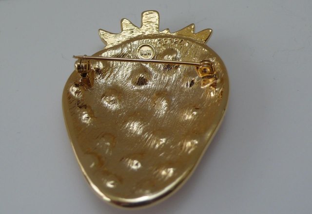 Butler & Wilson Enamel Rhinestone Strawberry