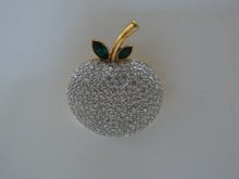 Butler & Wilson Rhinestone Apple Brooch