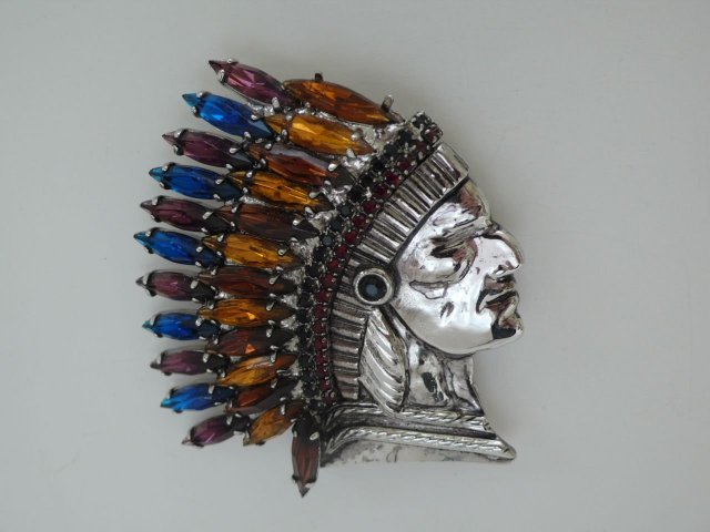 Butler & Wilson Silver Indian Head