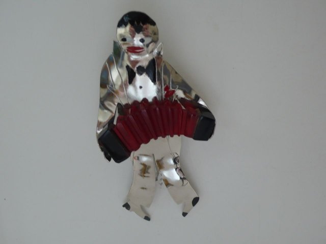 Butler & Wilson Deco Red Accordian Player