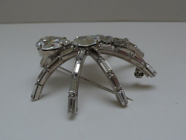 Butler and Wilson Small White Spider Brooch
