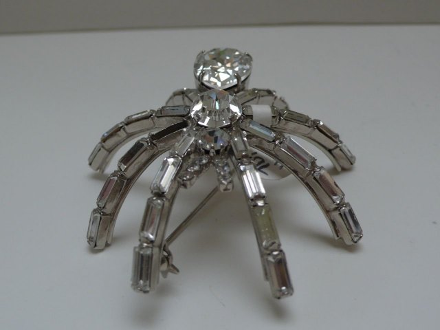 Butler and Wilson Small White Spider Brooch