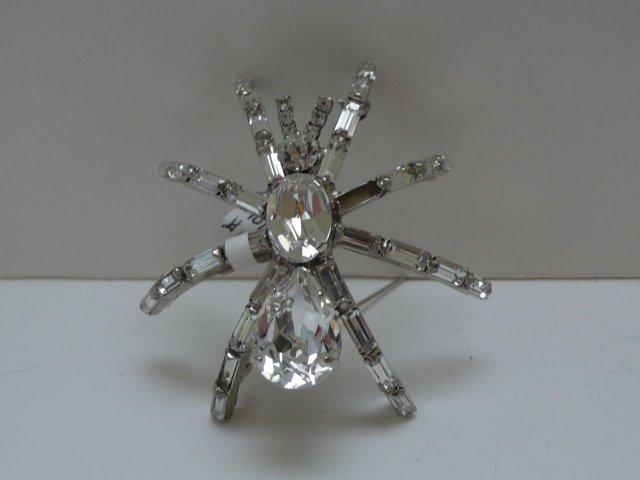 Butler and Wilson Small White Spider Brooch