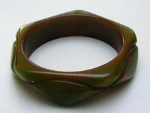 Bakelite marbelized green bracelet