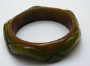 Bakelite marbelized green bracelet