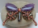 Iradj Moini Amethyst & Coral Butterfly Brooch