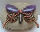 Iradj Moini Amethyst & Coral Butterfly Brooch