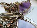 Iradj Moini Amethyst & Coral Butterfly Brooch