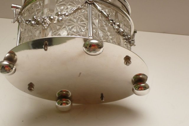 Victorian Silver Plate and Glass Biscuit Box