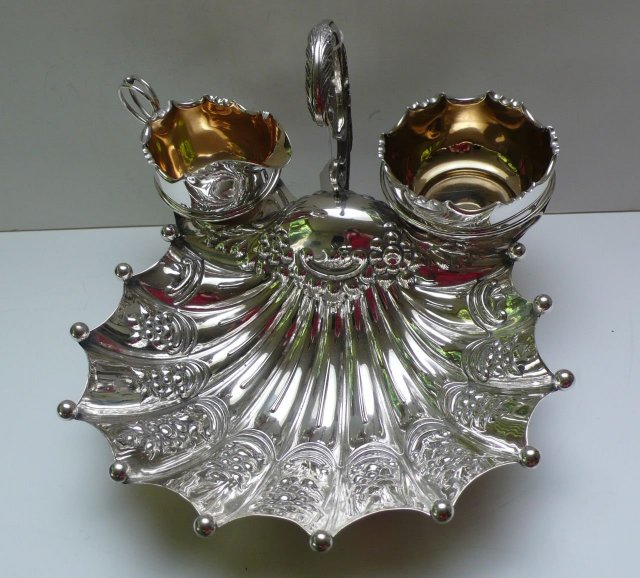 Victorian Silver Plate Strawberry Serving Dish
