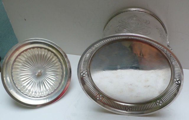 Victorian Silver Plate Biscuit Box/Deer Handle