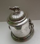 Victorian Silver Plate Biscuit Box/Deer Handle