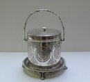 Victorian Silver Plate Round Biscuit Box