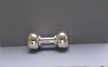 English Silver Plate Deco Barbell Cocktail Shaker
