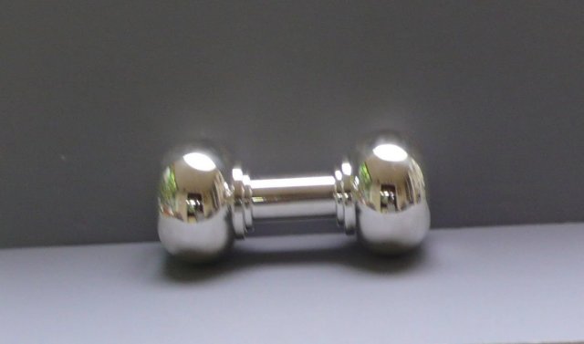 English Silver Plate Deco Barbell Cocktail Shaker