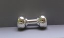 English Silver Plate Deco Barbell Cocktail Shaker