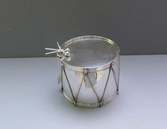 Victorian Silver Plate Drum Biscuit Box