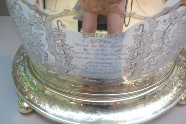 Victorian Oval Silver Plate Deer Finial Biscuit Box