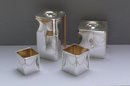 English Silver Plate The Cube Tea Set