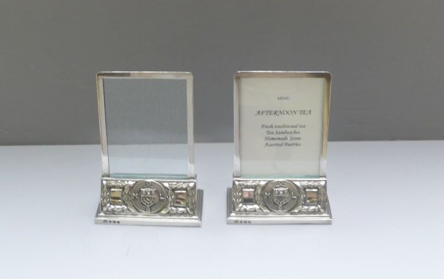 English Pair Sterling Nautical Menu Holders