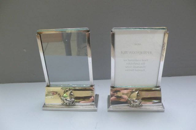 English Pair Sterling Nautical Menu Holders